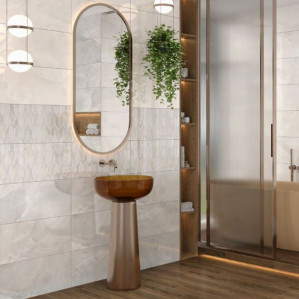 Плитка Opoczno Amanda 29.7х60 Grey glossy интерьер