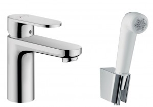 Смеситель для умывальника Hansgrohe Vernis Blend 100V с гигиенической лейкой хром 71215000
