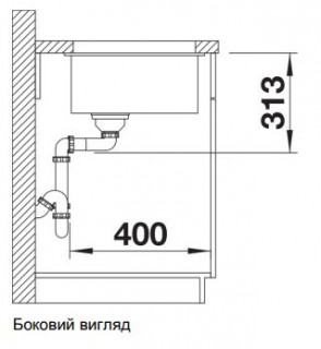 Мойка Blanco SUBLINE 320-U white с отводной арматурой схема
