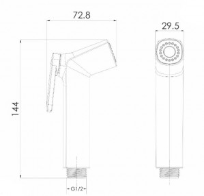 Гигиенический душ Imprese со шлангом и держателем f03700101LB черно-белый схема