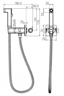 Гигиенический душ Imprese JUDIT со смесителем скрытого монтажа f03710810AA черный матовый схема
