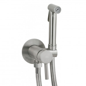 Гигиенический душ со смесителем Paffoni Tweet Round Mix, нержавеющая сталь (ZDUP110ST) фото