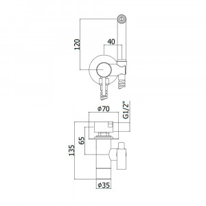 Гигиенический душ со смесителем Paffoni Tweet Round Mix, Brushed Copper (ZDUP110RMSP) схема
