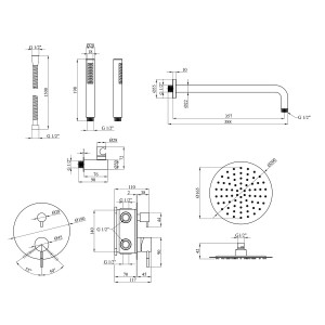 Душова система прихованого монтажу Kroner KRP Edelstahl Klassisch - SCH082 CV029974 схема