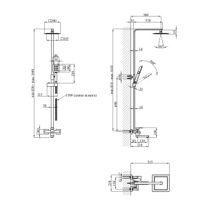 Душова система Kroner KRP Edelstahl Kubus - ESG063 CV022978 схема