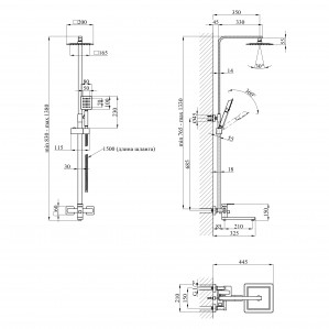 Душова система Kroner KRP Edelstahl Kubus - ESG067 CV035451 схема