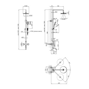 Душова система Kroner KRP Edelstahl Klassisch - ESG063 CV022977 схема
