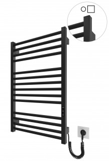 Електрична рушникосушарка Mario HF Leeds 770х530 чорний мат фото