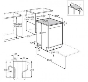 Посудомоечная машина отдельностоящая Electrolux ESA47210SW 60 см схема