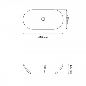 Умывальник VBI ANDRIA WHITE накладной VBI-011700 схема