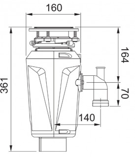 Подрібнювач харчових відходів Franke Elite Slimline SLIM 50 134.0715.098 схема