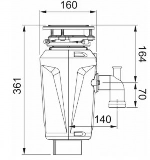 Подрібнювач харчових відходів Franke Elite Slimline SLIM 75 134.0715.096 схема
