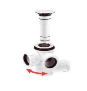 Сифон для ванны/поддона клик-клак McAlpine HC2600CL-WH белый фото