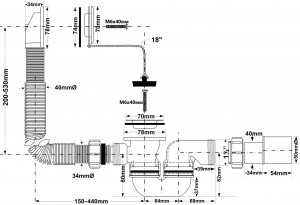 Сифон для ванны McAlpine HC30-EX схема