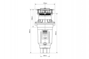 Измельчитель пищевых отходов McAlpine WDU-4ASEU-CARB Slim схема