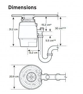 Измельчитель пищевых отходов In-Sink-Erator Premium 700 схема
