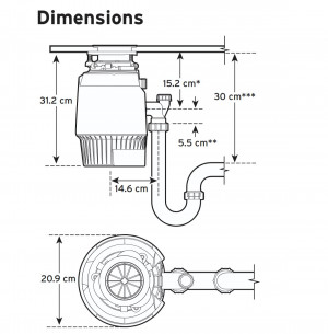 Измельчитель пищевых отходов In-Sink-Erator Evolution Plus 750 схема