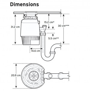 Измельчитель пищевых отходов In-Sink-Erator Evolution Plus 1000 схема
