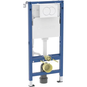 Комплект инсталляция Geberit Duofix для унитаза 2в1 458.103.00.2 + клавиша DELTA01 белая 458.133.11.3 фото