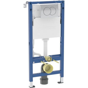 Комплект инсталляция Geberit Duofix для унитаза 2в1 458.103.00.2 + клавиша 
DELTA01 хром 458.133.21.3 фото