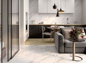 Грес Cersanit Riviera 59,8х119,8 White Satin интерьер