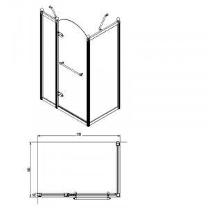 Душевая кабина Orans SR-1654-COMBI gold/chrome (L\R) 120х80х200 схема