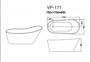 Ванна VERONIS VP-171 170х75х69 фото