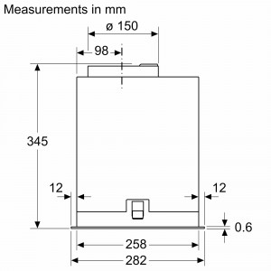 Вбудована витяжка Bosch DLN56AC60 52 см схема