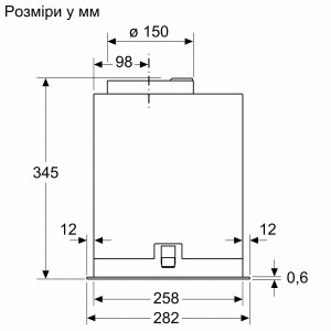 Вбудовувана кухонна витяжка SIEMENS LB88NPC60 чорна схема