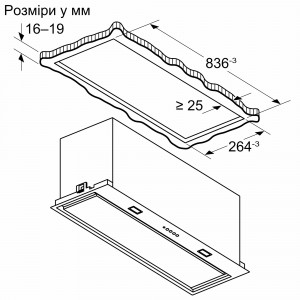 Вбудовувана кухонна витяжка SIEMENS LB88NPC60 чорна схема