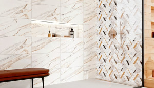 Плитка Opoczno LUNA GOLD STRUCTURE GLOSSY 29.7х60 фото