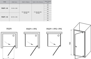 Душевая дверь Ravak PDOP1-90 Transparent сатин 03G70U00Z1