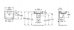 Умывальник Roca Hall 55x48 A327881