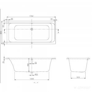 Ванна Villeroy & Boch Omnia architectura 170x80 UBA178ARA2V-01