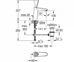 Смеситель Grohe Eurodisc joy 23427LS0 схема