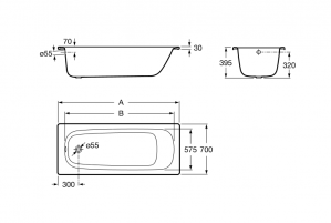 Ванна стальная Roca CONTESA PLUS 170 x 70 (арт.237760000) с ножками в комплекте A237760000