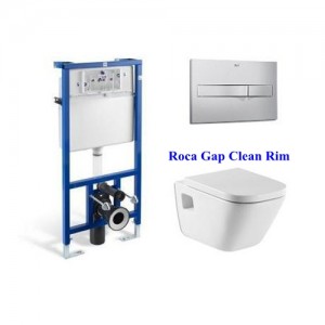 Комплект инсталляция Roca + унитаз Roca Gap Clean Rim с крышкой soft close