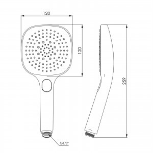 Душ ручной IMPRESE LSR-120GQ хром f03600101AU фото