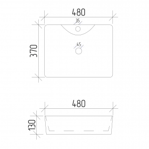 Умывальник VBI FORLI WHITE накладной VBI-011100