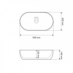 Умывальник VBI MODENA WHITE накладной VBI-012000 фото