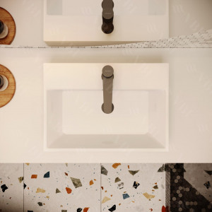 Умывальник VBI PARMA S MARBLE NATURE GLOSSY накладной VBI-011002 фото