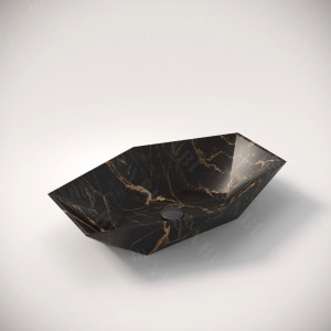 Умывальник VBI VENEZIA S MARBLE BLACK MATT накладной VBI-012403 фото