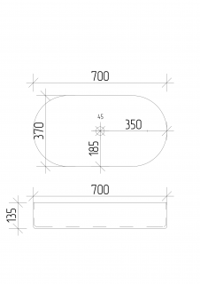 Умывальник VBI VERONA 70 WHITE накладной VBI-011302 фото