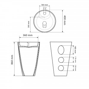 Умывальник VBI BOLONIA WHITE напольный VBI-019000 фото