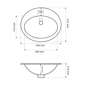 Умывальник VBI TRIEST BLACK STONE MATT накладной VBI-012703 фото