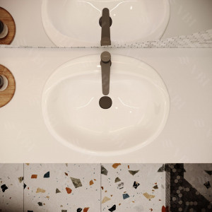 Умывальник VBI TRIEST BLACK STONE MATT накладной VBI-012703 фото