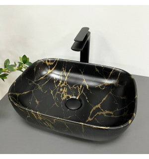 Умывальник VBI RAVENNA MARBLE BLACK MATT накладной VBI-011209 фото