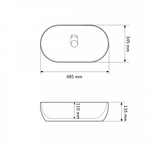 Умывальник VBI MODENA S STONE MATT накладной VBI-012002 фото