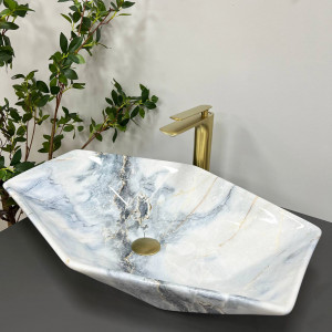 Умывальник VBI PARMA STATUARIO GREY VEINS GLOSSY накладной VBI-011010 фото