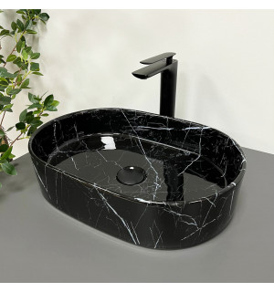 Умывальник VBI VERONA 50 BLACK MARMO GLOSSY накладной VBI-011314 фото